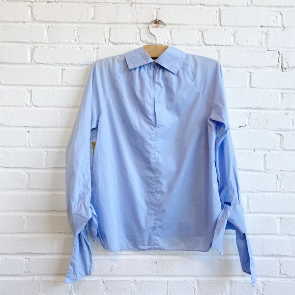 ZARA mock neck blouse with ties on sleeves - Picture 2 of 9